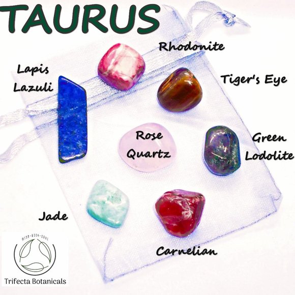 ♉ TAURUS Zodiac Gift Set ♉ Roller Bottle + Pocket Crystals + Loose Incense Blend - Picture 2 of 6